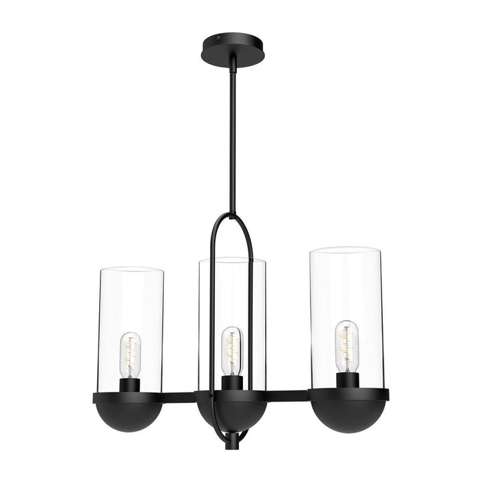 Cyrus 24-in Clear Glass/matte Black 3 Lights Linear Pendant | LP539024MBCL