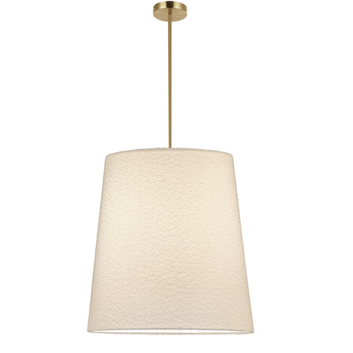 1 Light Incandescent Aged Brass Pendant With Boucle Fabric Shade | DAL-201P-AGB