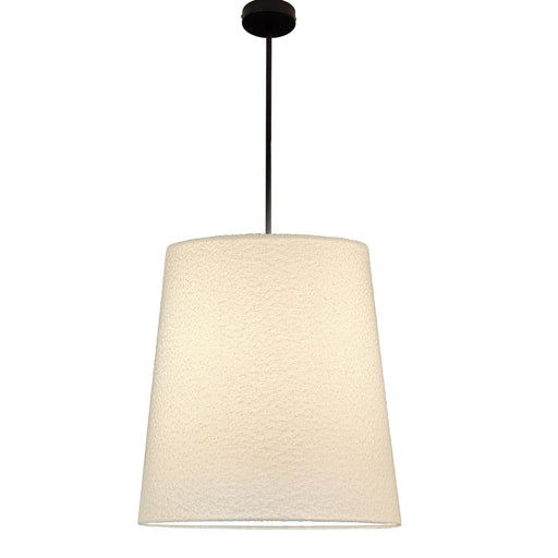 1 Light Incandescent Matte Black Pendant With Boucle Fabric Shade | DAL-201P-MB