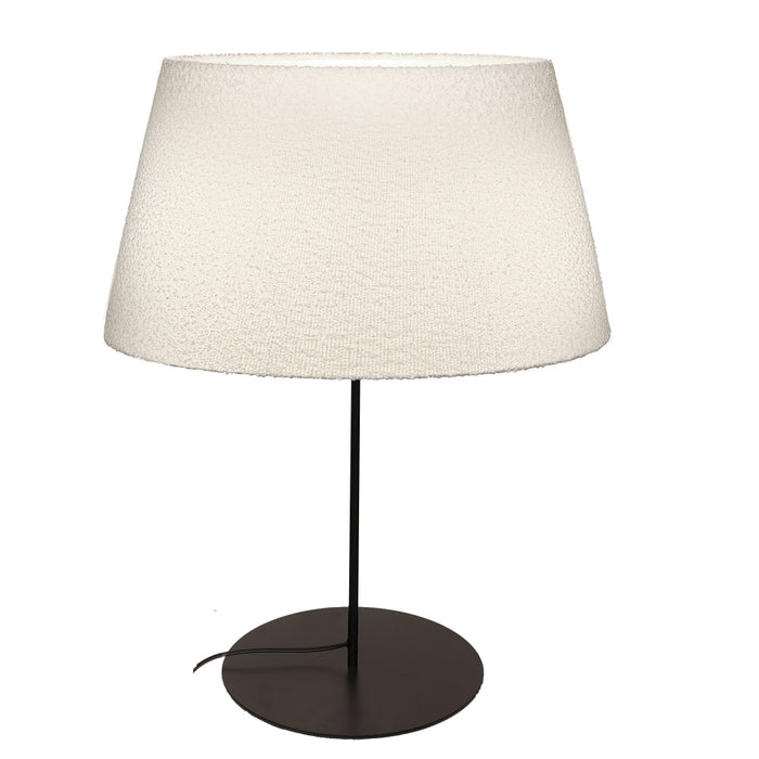 1 Light Incandescent Matte Black Table Lamp With Boucle Fabric Shade | DAL-281T-MB