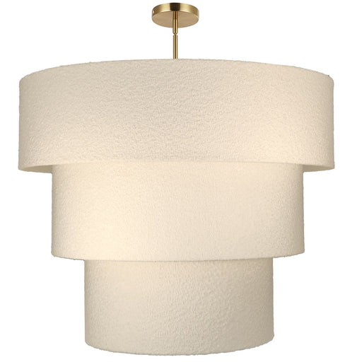 9 Light Incandescent Aged Brass Pendant With Boucle Fabric Shade | DAL-309P-AGB