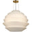 9 Light Incandescent Aged Brass Pendant With White Boucle Fabric Shade | DAL-3224P-AGB