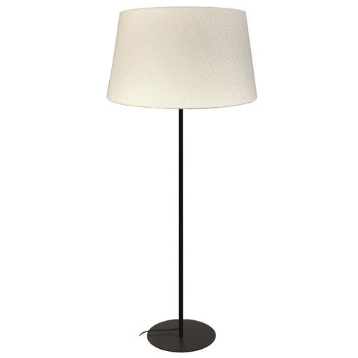 9 Light Incandescent Matte Black Floor Lamp With White Boucle Fabric Shade | DAL-611F-MB