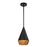 Daphne 7-in Matte Black/brown Cotton Rope 1 Light Pendant | PD633107MBBR