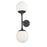  2 Light  Wall Sconce, Mb W/ Wh Opal Glass | DAY-232W-MB