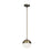 1lt Halogen Pendant, Ab W/ Wh Opal Glass | DAY-71P-AB