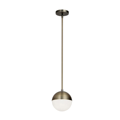 1lt Halogen Pendant, Ab W/ Wh Opal Glass | DAY-71P-AB