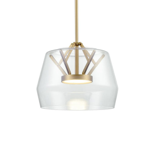 Deco 12-in Clear/brushed Gold Led Pendant | PD61412-CL/BG