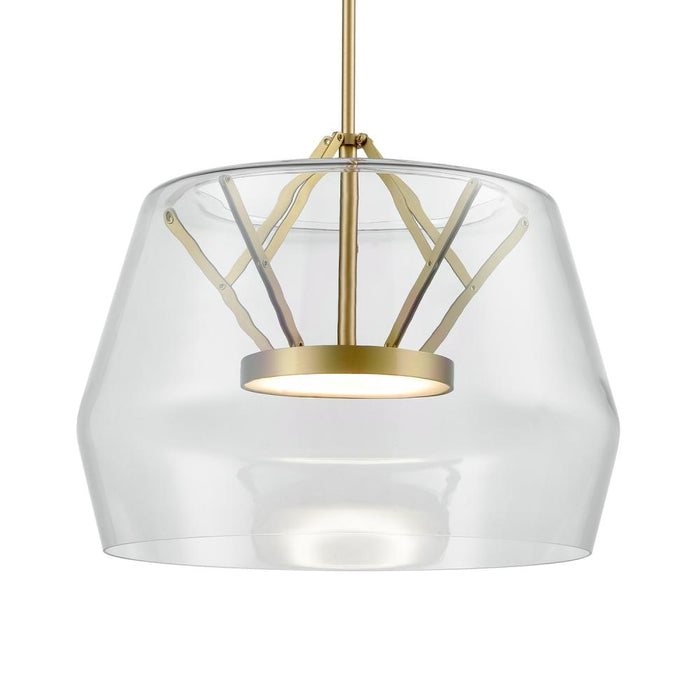 Deco 18-in Clear/brushed Gold Led Pendant | PD61418-CL/BG