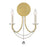 Crystorama Delilah 2 Light Aged Brass Sconce