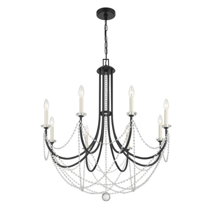 Crystorama Delilah 8 Light Matte Black Chandelier