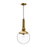 Alora Delilah 10-in Brushed Gold/Clear Glass 1 Light Pendant