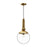 Delilah 10-in Brushed Gold/clear Glass 1 Light Pendant | PD560510BGCL