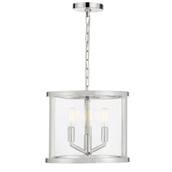 Libby Langdon Devon 3 Light Polished Nickel Lantern Chandelier | DEV-B8003-PN