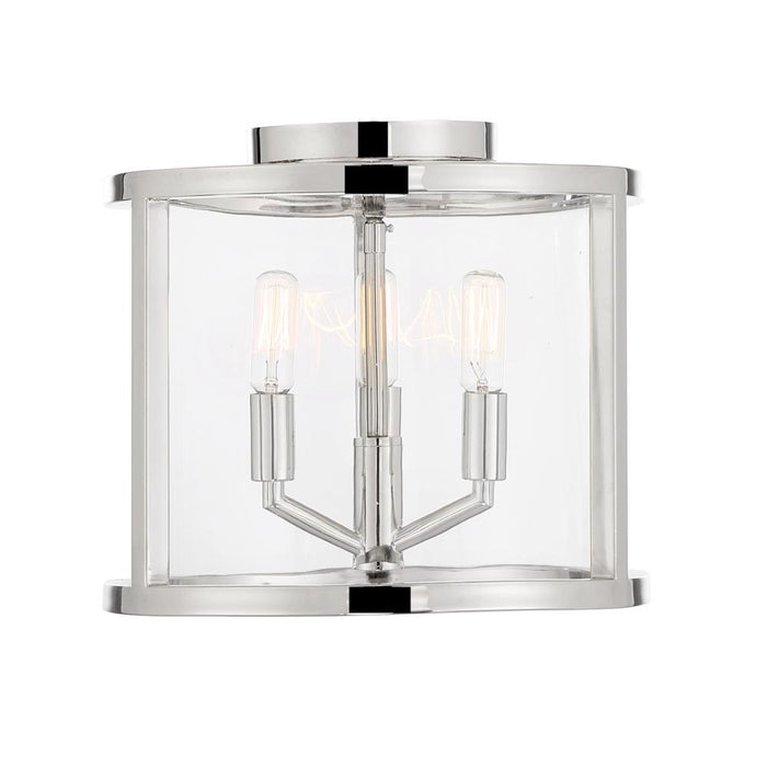 Crystorama Libby Langdon for Crystorama Devon 3 Light Polished Nickel Semi Flush Mount