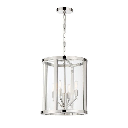 Libby Langdon Devon 4 Light Polished Nickel Lantern Chandelier | DEV-B8004-PN