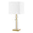 Dainolite 1 Light Incandescent Table Lamp, AGB w/ WH Shade