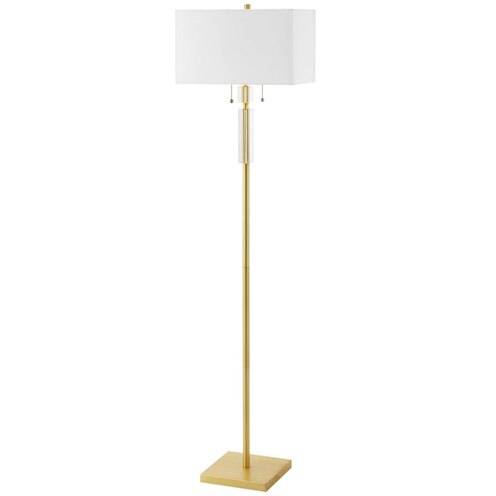 2 Light  Incandescent Floor Lamp, Agb W/ Wh Shade | DM231F-AGB