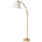 Dainolite 1 Light Incan Adjustable Floor Lamp, AGB w/ WH Shade