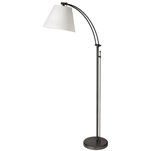Dainolite 1 Light Incan Adjustable Floor Lamp, MB w/ WH Shade