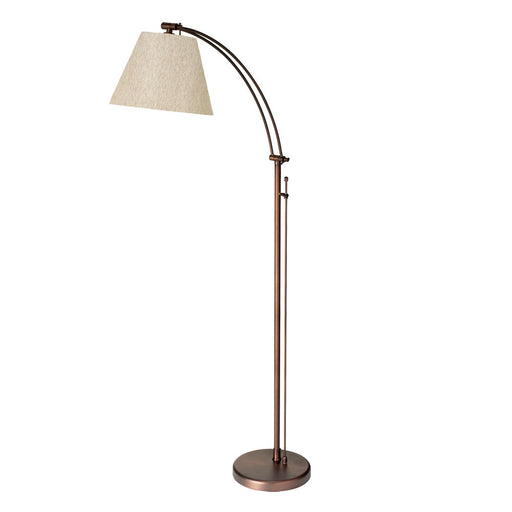 Dainolite 1 Light Incan Adjustable Floor Lamp, OBB w/ Flax Shade