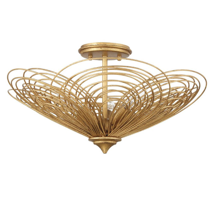 Doral 3 Light Renaissance Gold Semi Flush Mount | DOR-B7703-RG