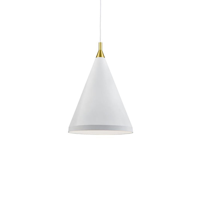 Dorothy 16-in White With Gold Detail 1 Light Pendant | 492716-WH/GD