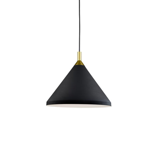 Dorothy 14-in Black With Gold Detail 1 Light Pendant | 492814-BK/GD