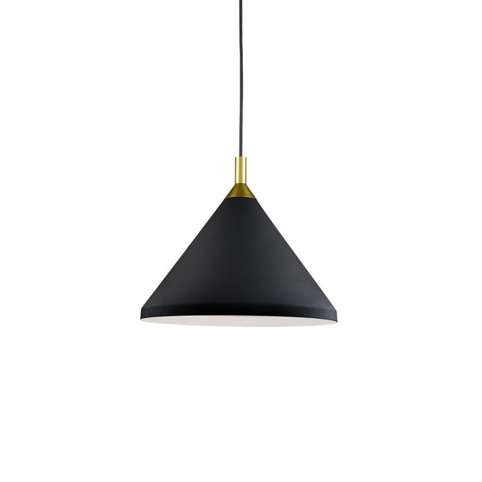 Dorothy 14-in Black With Gold Detail 1 Light Pendant | 492814-BK/GD