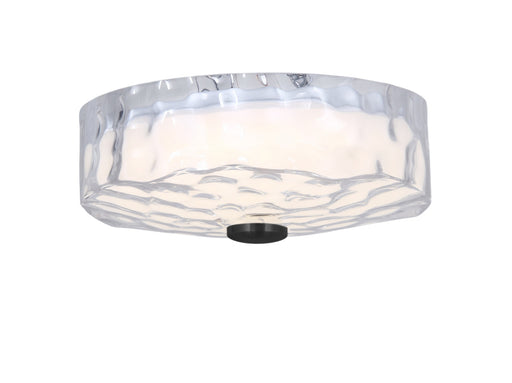 20w Flushmount, Mb W/ Clr Rippled Glass | DUL-1120LEDFH-MB