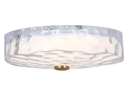 30w Flushmount, Agb W/ Clr Rippled Glass | DUL-1530LEDFH-AGB