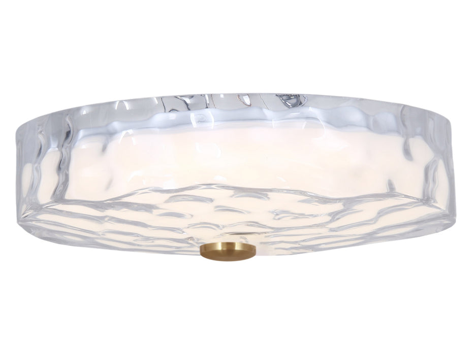 30w Flushmount, Agb W/ Clr Rippled Glass | DUL-1530LEDFH-AGB