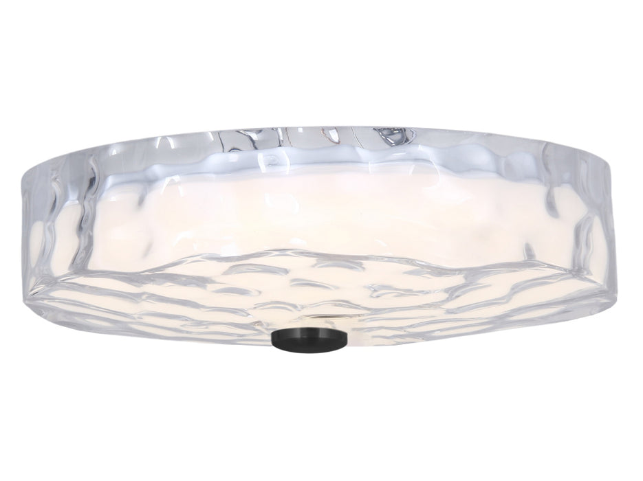 30w Flushmount, Mb W/ Clr Rippled Glass | DUL-1530LEDFH-MB