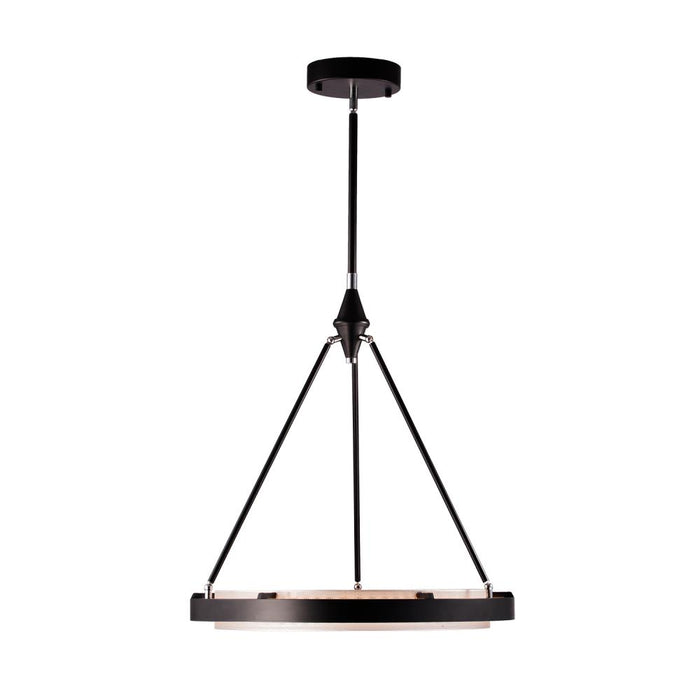 Duo 24-in Classic Black/silver Shimmer Led Pendant | PD302724CBSS-UNV-010