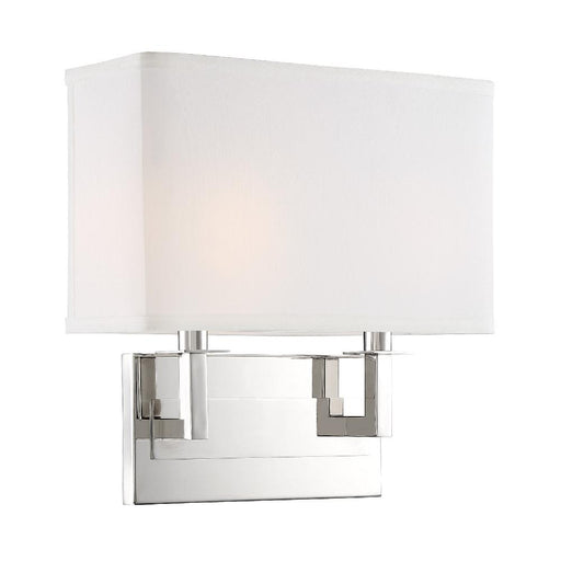 Crystorama Durham 2 Light Polished Nickel Sconce