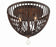 Crystorama Duval 3 Light Forged Bronze Flush Mount