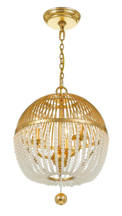 Crystorama Duval 3 Light Antique Gold Pendant