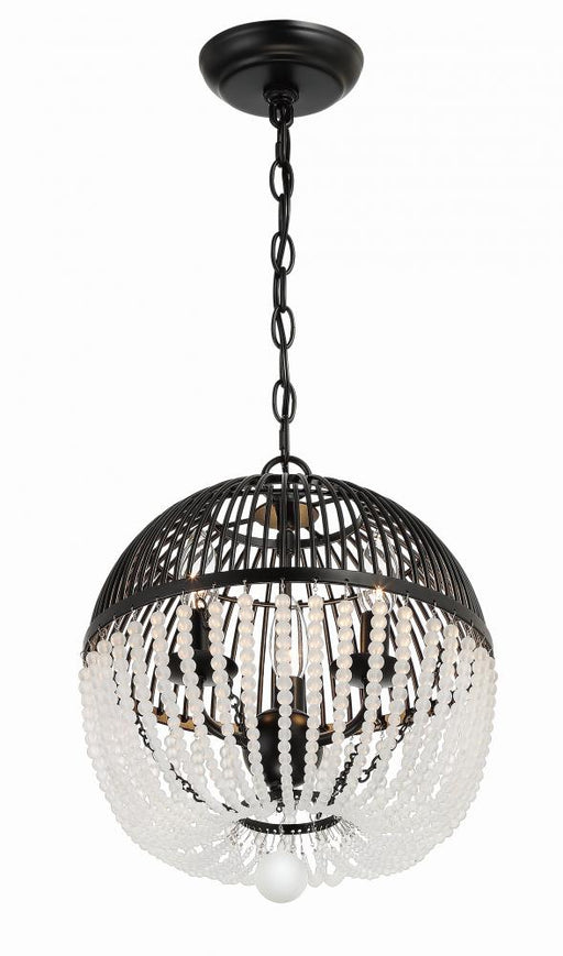 Crystorama Duval 3 Light Matte Black Pendant