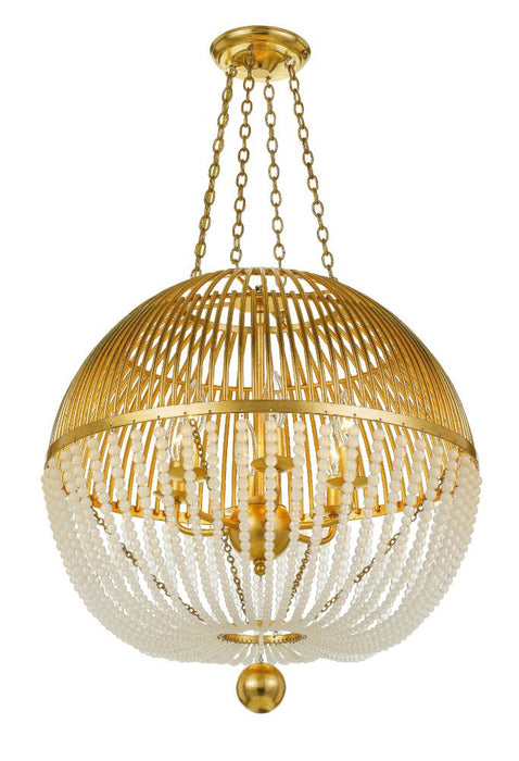 Crystorama Duval 6 Light Antique Gold Pendant