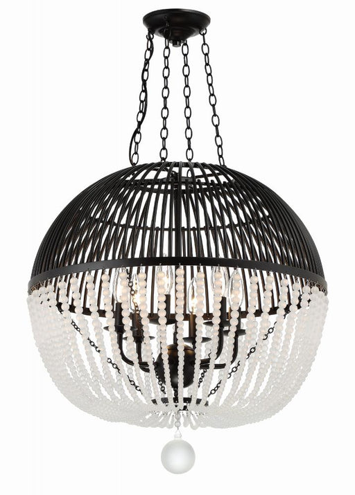 Crystorama Duval 6 Light Matte Black Pendant