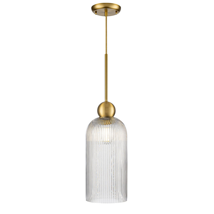 Hariette 17" Ribbed Pendant, Brass | DVP37621BR-RIC
