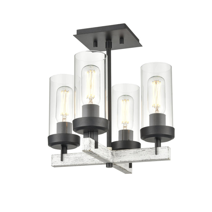 Okanagan 4 Light Semi Flush | DVP38611GR+BIW-CL