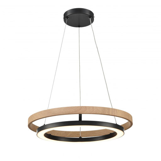 Cybele 18" Led Chand. Black W/nat.wood | DVP40847EB+NW-CCT