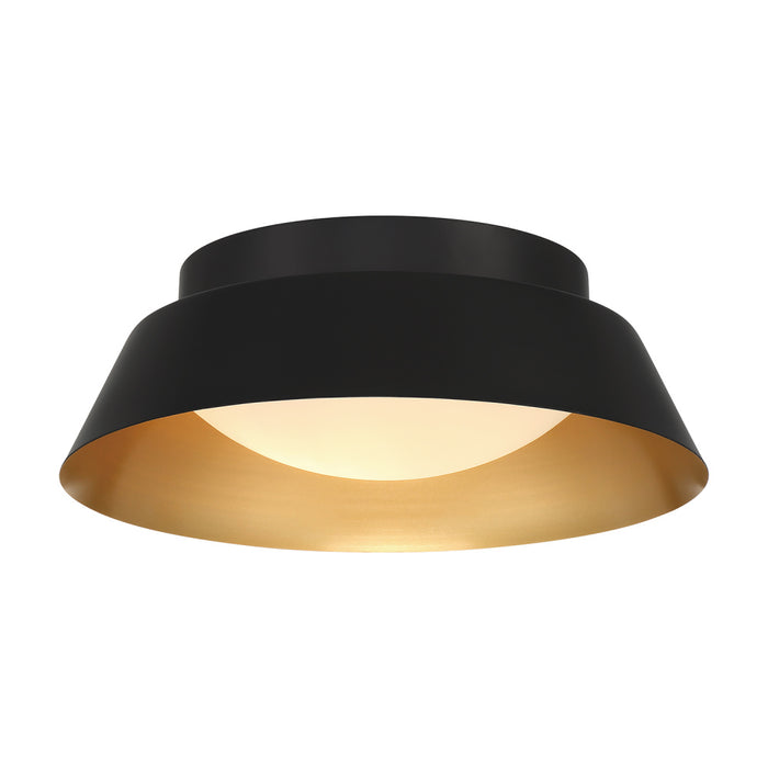 Donoven 2 Light Matte Black + Gold Flush Mount | ED0552202MKGD
