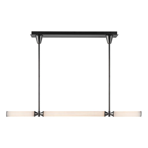 Alora Edwin 48-in Urban Bronze/Frosted Ribbed Glass LED Linear Pendant