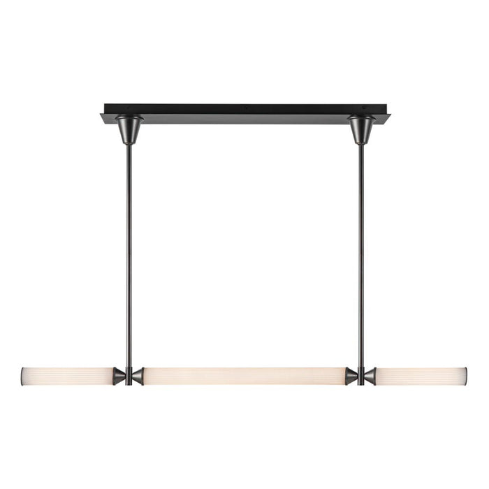 Alora Edwin 48-in Urban Bronze/Frosted Ribbed Glass LED Linear Pendant