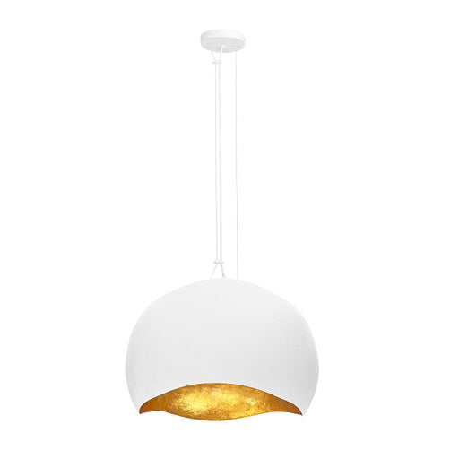 Baleia 3 Light Pendant In White And Gold Foil | 46439-024