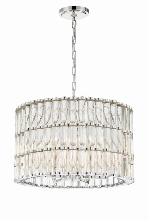 Crystorama Libby Langdon Elliot 6 Light Polished Nickel Chandelier