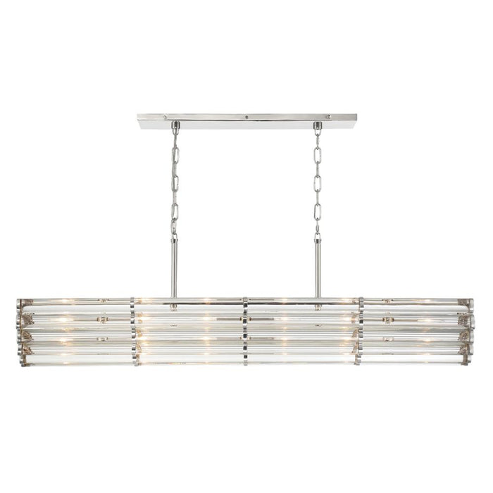 Crystorama Libby Langdon for Crystorama Elliot 6 Light Polished Nickel Linear Chandelier