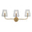  3 Light  Incandescent Vanity, Agb W/ Clr Hammered Glass | ELN-213W-AGB-CLR